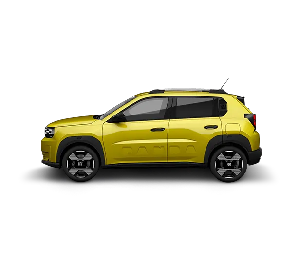 Fiat Grande Panda La Prima Electric 44 kWh — Perfil lateral · menos de quatro metros