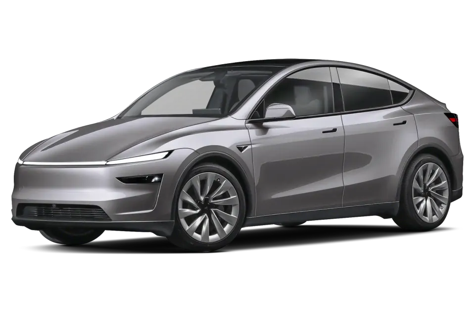Tesla Model Y — Premium Long Range RWD — Front three-quarter · full-width light bar