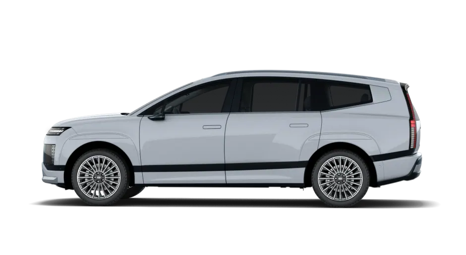 Hyundai IONIQ 9 Calligraphy AWD · 7 lugares — Perfil lateral · SUV aerodinâmico de três filas