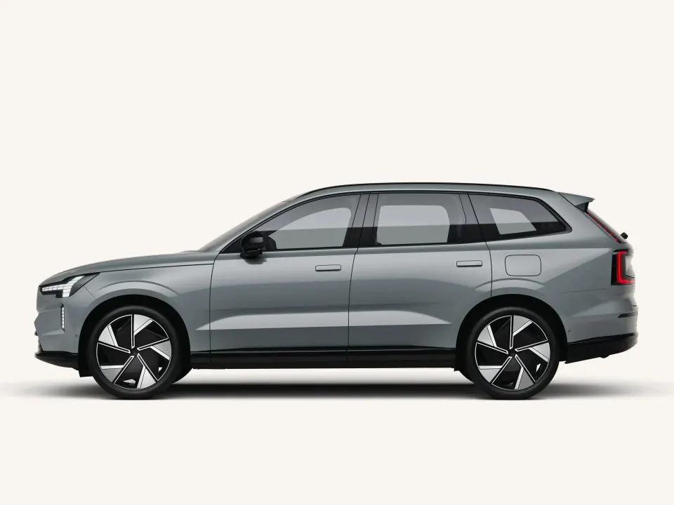 Volvo EX90 — Twin Motor · 7 seats — Front three-quarter · Vapour Grey